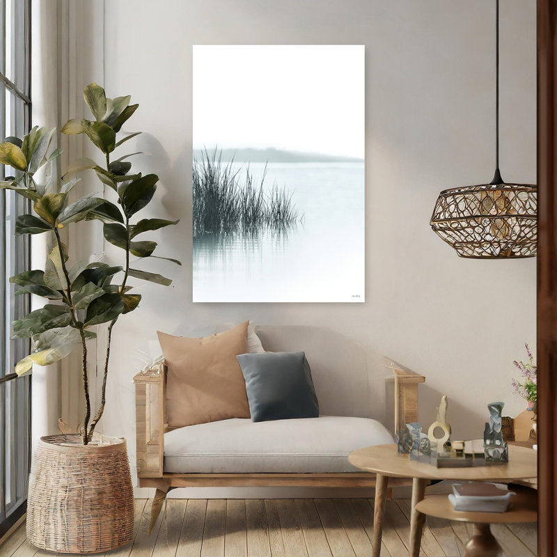 Art contemporain minimaliste, nature sereine, tranquille et côtière, H 48 po x l 32 po