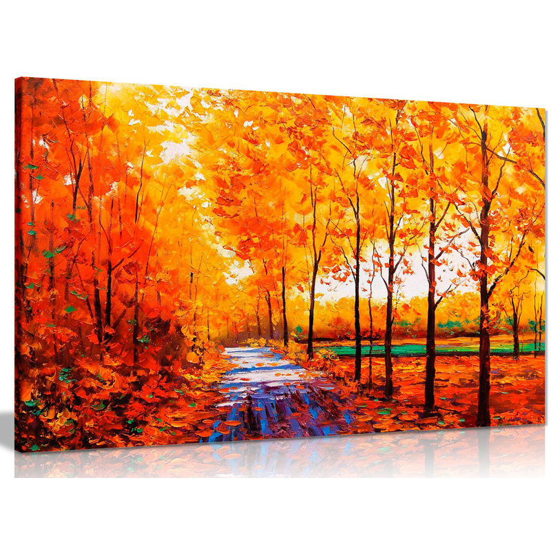 Autumn Trees - Wrapped Canvas Print, 61cm H x 91cm W