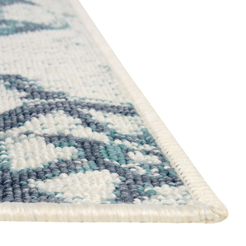 Tapis bleu d'extérieur Ayton, Rectangle 4 pi x 6 pi