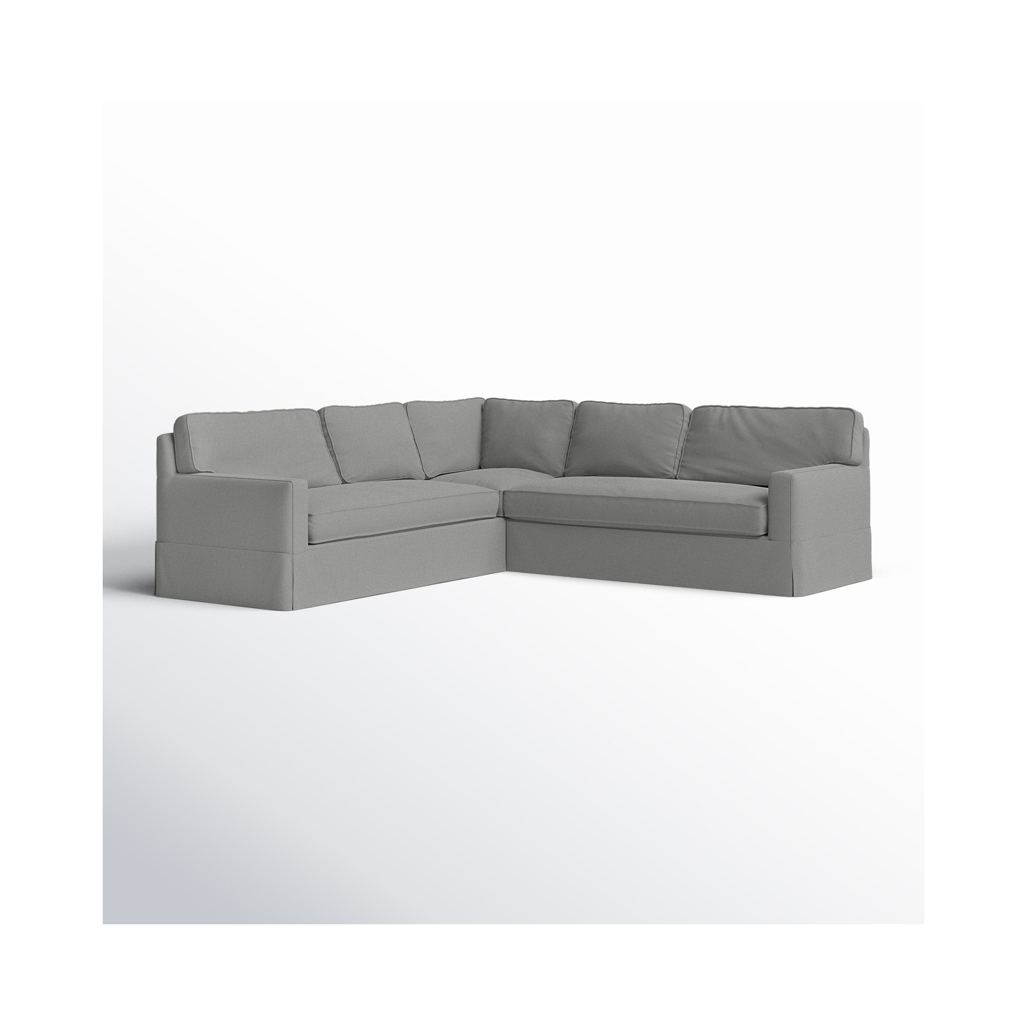 Taylor Upholstered L-Sectional, Bayou Light Gray Canvas