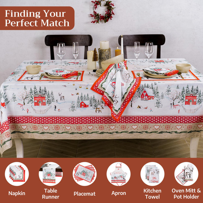 Maison d'Hermine Rural Christmas 100% Cotton Tablecloth - 60" x 60"