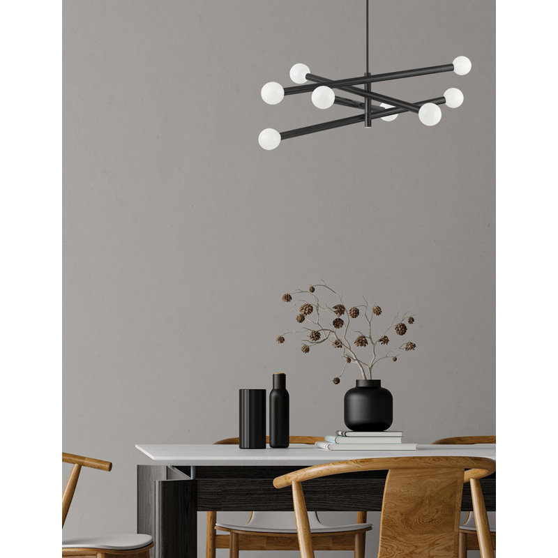 Lustre 8 lumières Wand, Noir mat