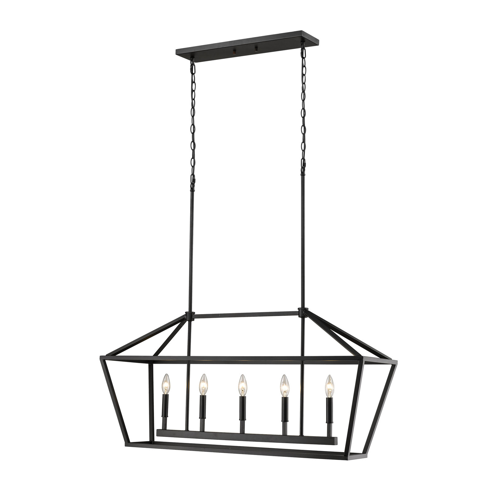 Glenhaven 5 Light Dimmable Pendant, Matte Black