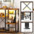 35.4" Iron Kitchen Baker's Rack with US Outlet & Bluetooth LED Light, Microwave Compatible