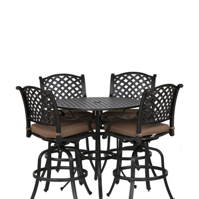 Long Aluminum Dining Set With Cushions
