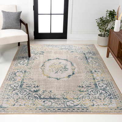 Rosalia Cottage Medallion Navy/Beige Rug