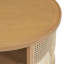Table basse ronde à 2 niveaux en bois naturel avec base en rotin de rangement de 31,3 po (table basse uniquement, sans chaises)