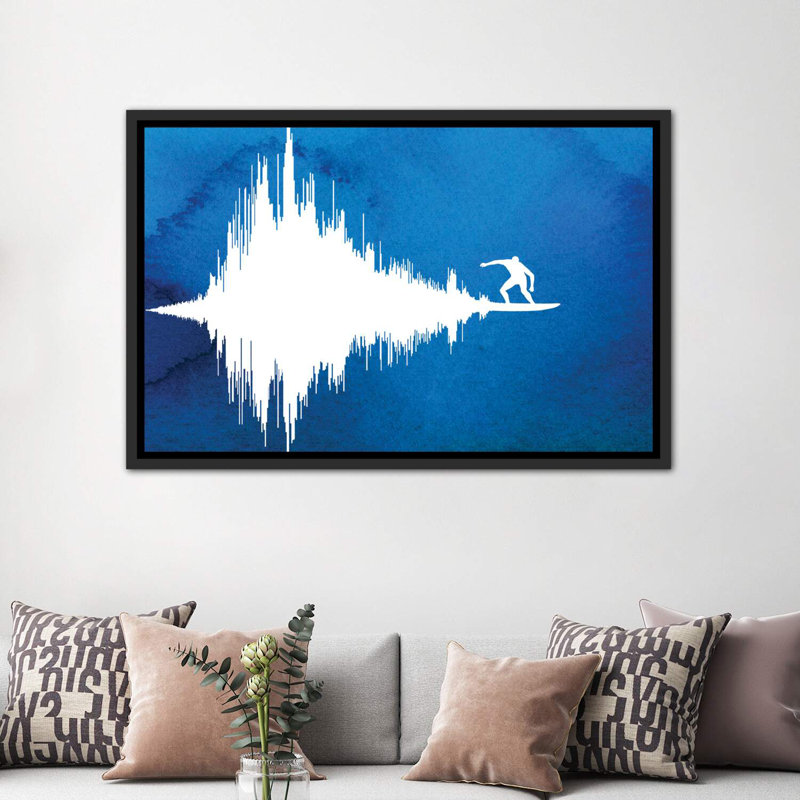 Soundwave par Rob Dobi - impression, H 40 po x l 60 po x 1,5 po, Cadre noir