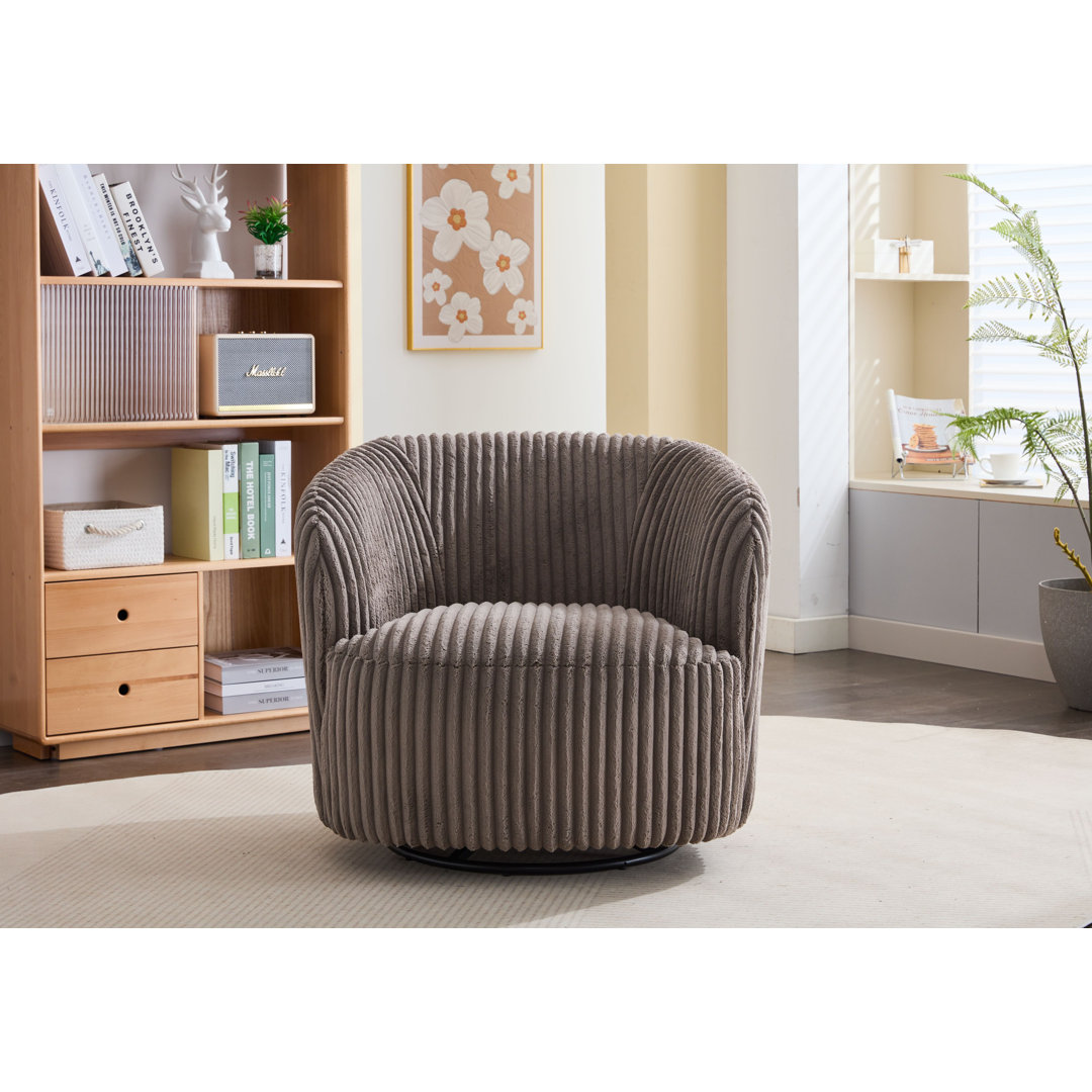 Loungesessel Alma Relaxsessel Drehsessel Designer Sessel aus Kord