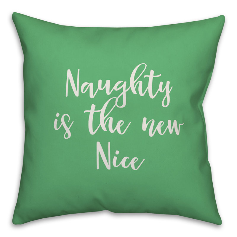  Coussin Naughty is the New Nice, Vert clair, Coussin décoratif