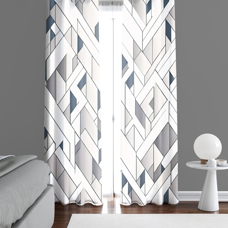 Bagent Semi Sheer Curtain Pair, 20" W x 52" L