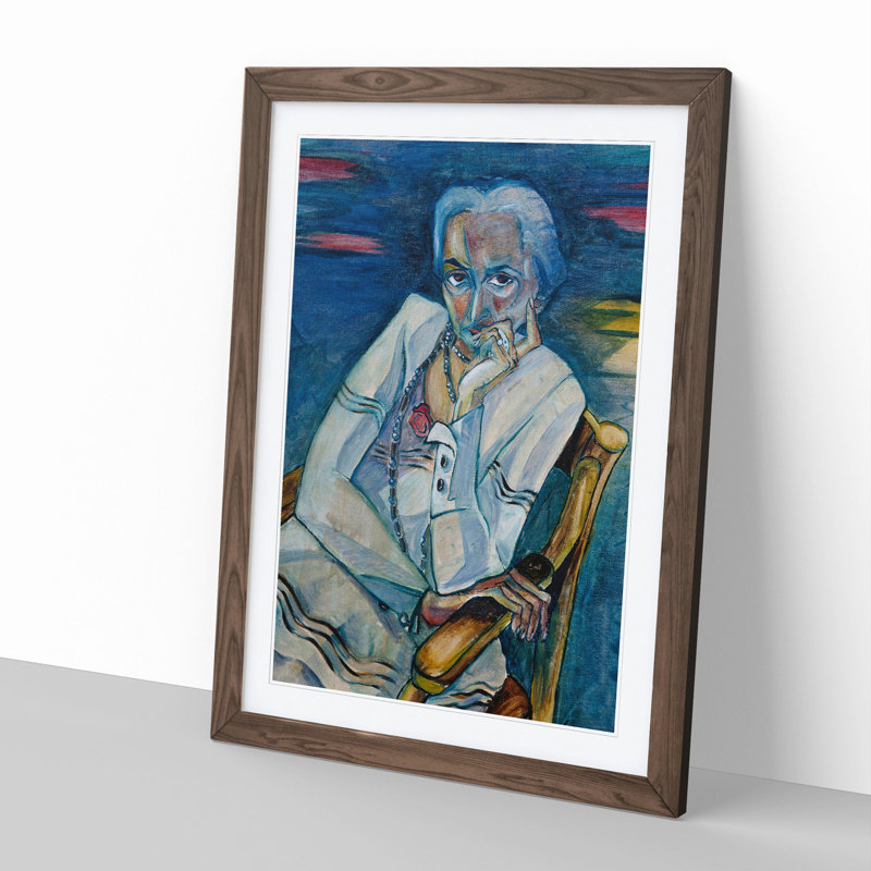 Rosa Schapire by Walter Gramatte - Picture Frame Painting, 36cm H x 27cm W x 2cm D, Walnut Framed