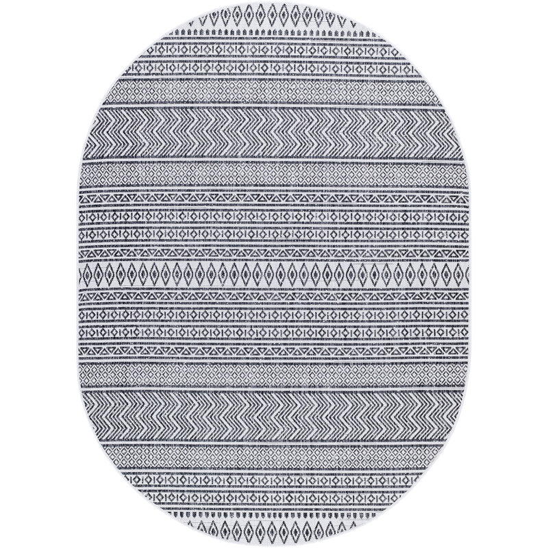 Oval Geometric Indoor/Outdoor Rug, Oval 160 x 220cm