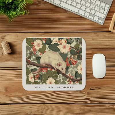 Animals William Morris Mouse II Cottage Gaming Cute Office Laptop Desk Pad Gift Mat Square Rectangle Non-Slip Mousepad