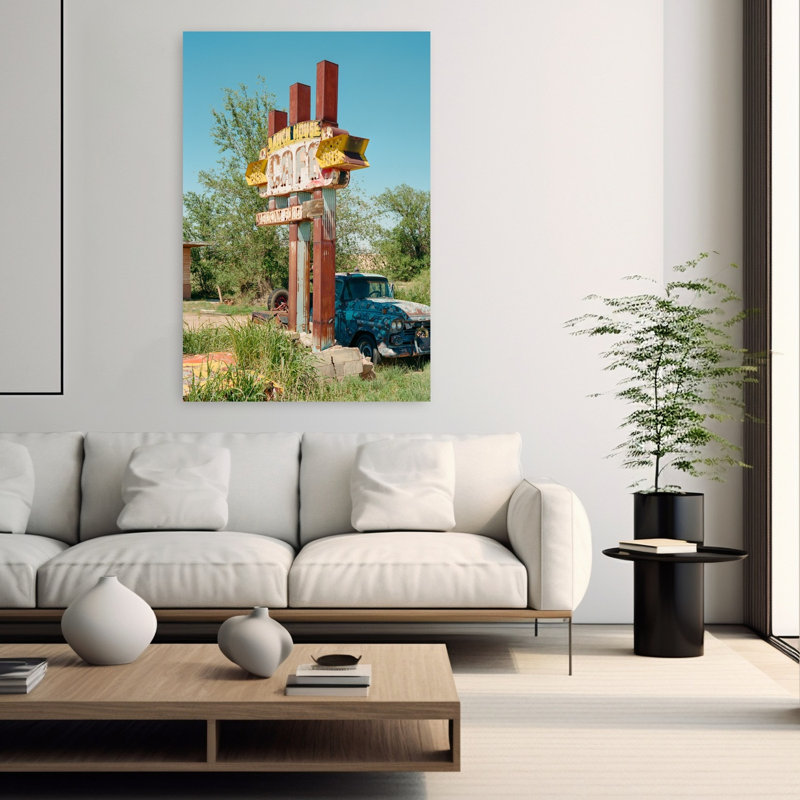 Route 66 III Abstract Contemporary Plant Tree Wall Art Print 1 Piece Wrapped Canvas Wall Art, 152.4cm H x 101.6cm W