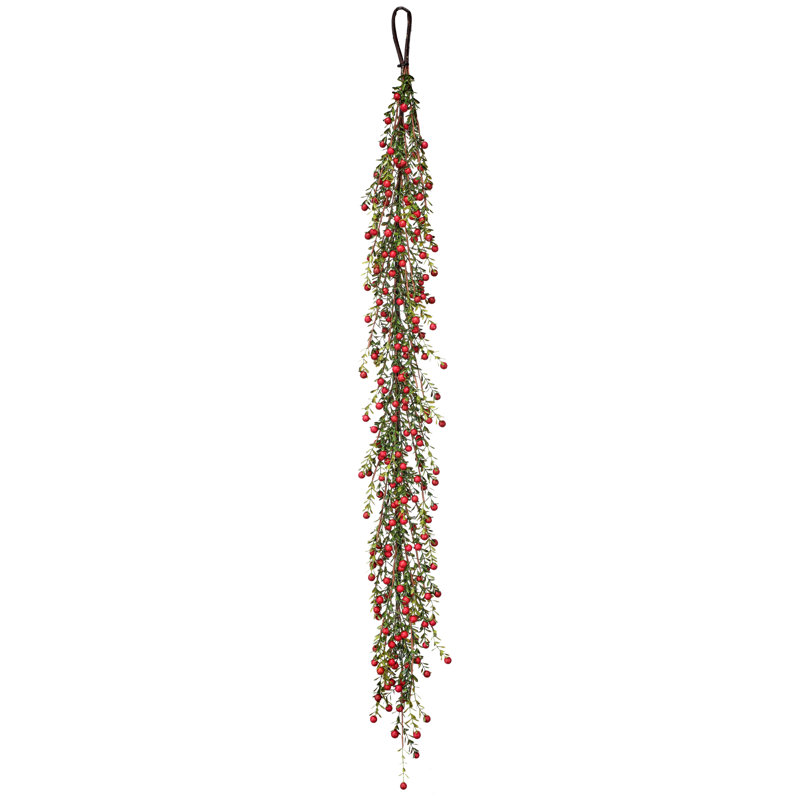Mini guirlande de feuilles de canneberge sauvages 4'