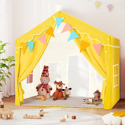 Maisonnette pour enfants de L 53,9 po x l 36,4 po avec lumière étoilée et tapis rembourré