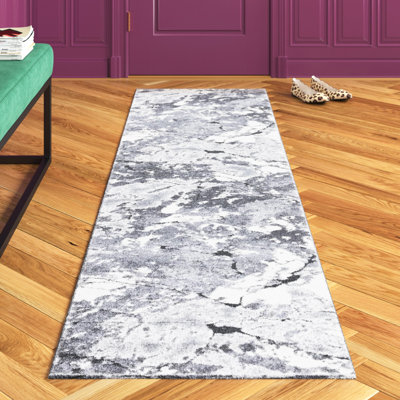 Abstract Gray/Ivory Area Rug