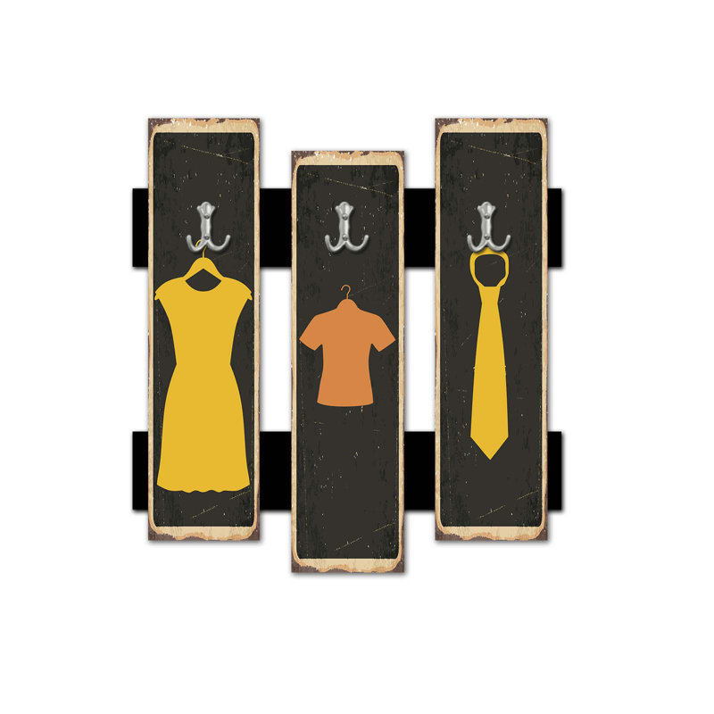 Portemanteaux mural noir / jaune / orange Bacchus