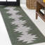 Tapis vert foncé / gris clair lavable à la machine à motif géométrique Katriel Minimalist-400041307