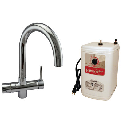 14" Contemporary 1-Handle Hot and Cold Water Dispenser Faucet with Heating Tank