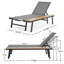 Chaise longue de patio en aluminium 1pc avec table d'appoint en bois-1622928497