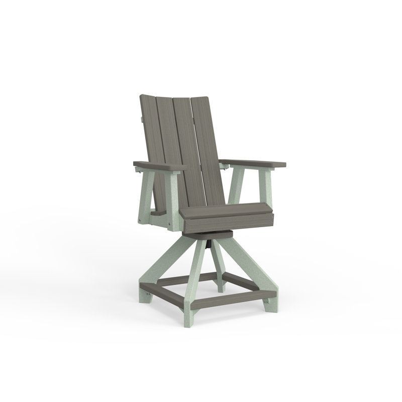 SOL Outdoor Bar Stool, Seafoam, Light Grey
