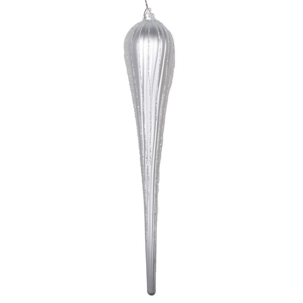 16" Shatterproof Finial Ornament, Silver