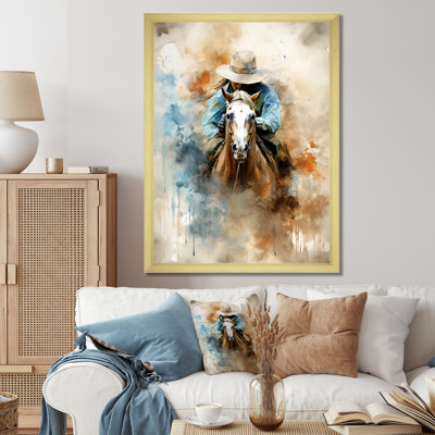 «Cowboys avec cheval» - art mural Cowboys
