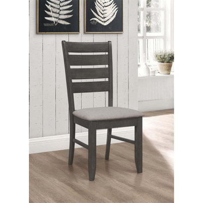 Set Of 2 Dining Chairs With Fabric Upholstered Seat