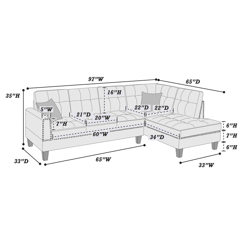 Ensemble de canapé modulaire 2 pièces Modern Style