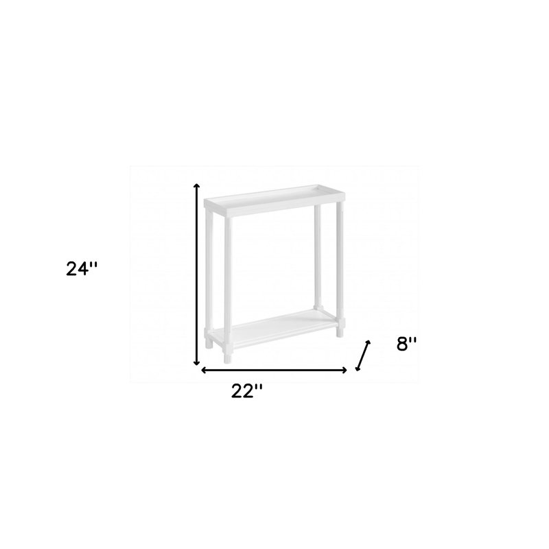 Tables de bout rectangulaires en bois 24 po avec tablette, Blanc