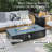 56-Inch Rectangle Iron Gas Fire Pit Table, Includes Tank Cover and Wind Guard-2088043293