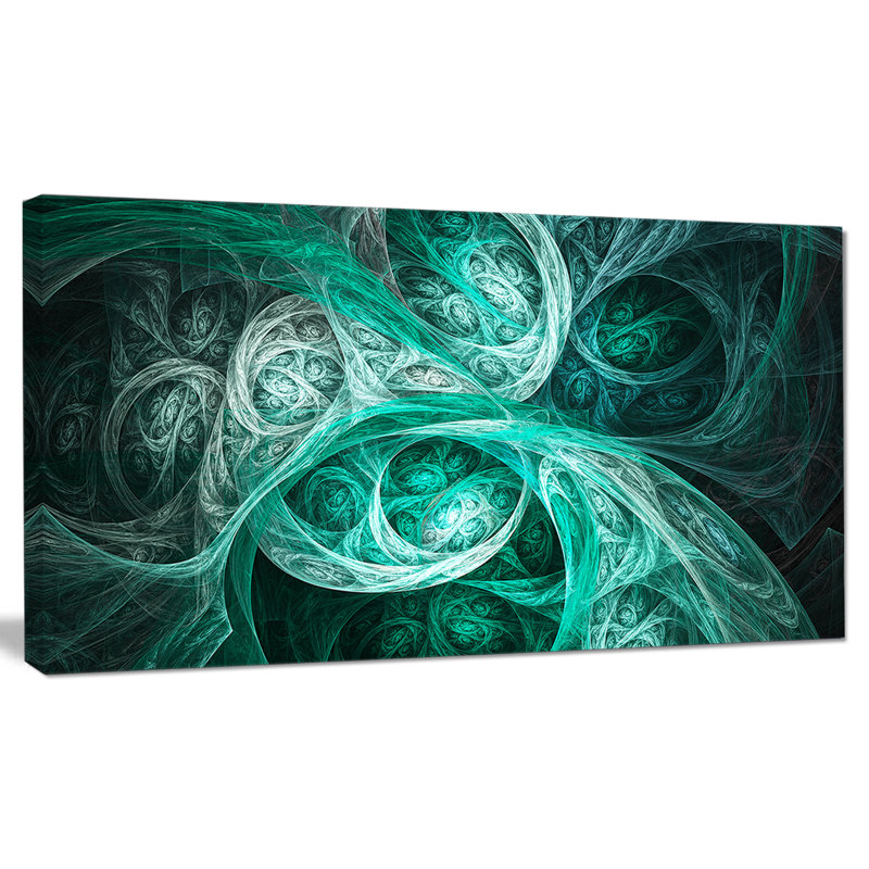 Mystic Turquoise Fractal, impression sur toile tendue, H 16 po x l 32 po x p 1 po