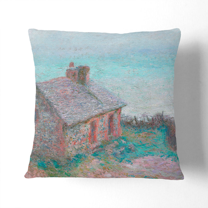 House At Varengeville Square Throw Cushion, Black, 55cm H x 55cm W x 20cm D