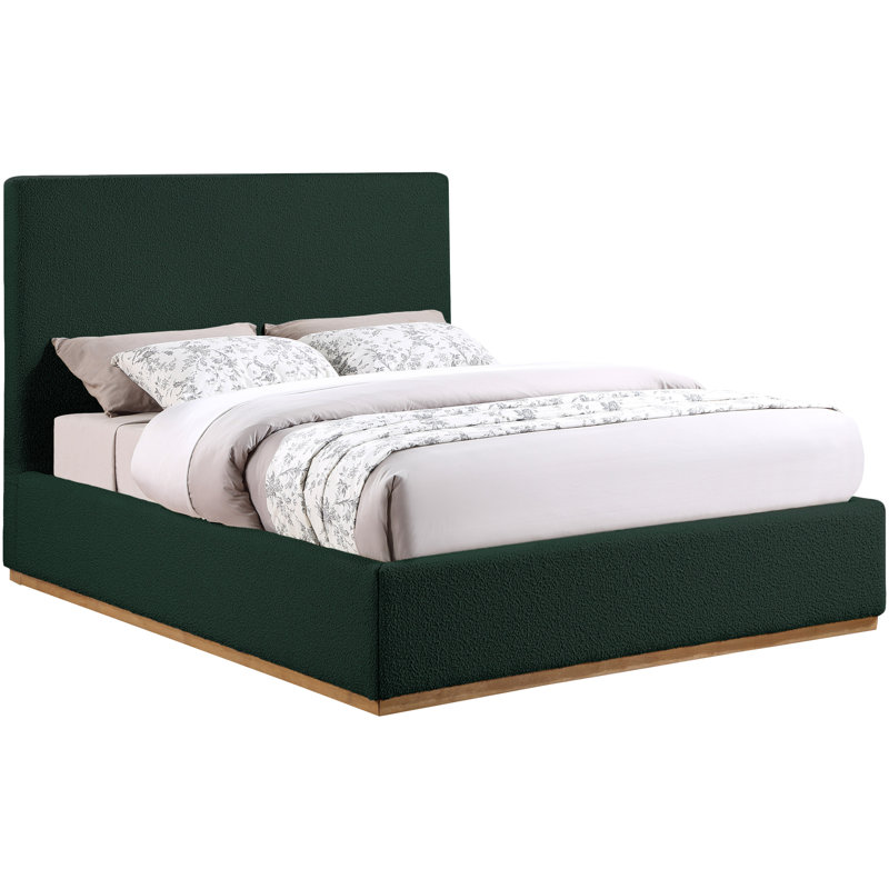 Monaco Piero Boucle Fabric Bed, Green Boucle Fabric, Full