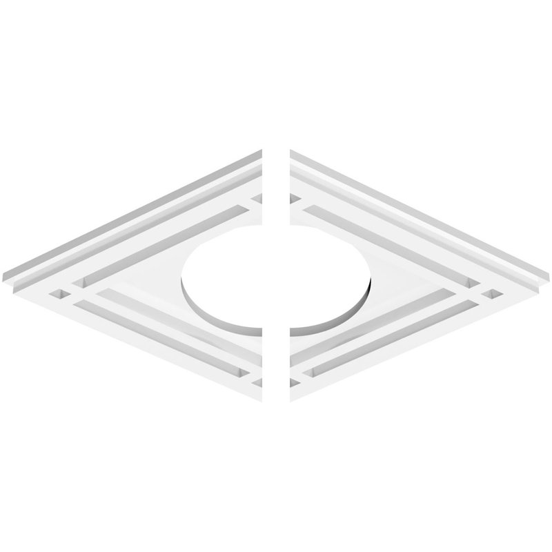 Médaillon de plafond contemporain en PVC Diamond, H 20 po x l 30 po x P 1 po