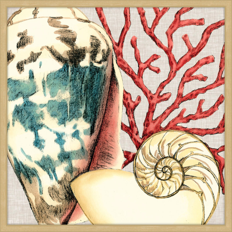 "By the Seashore I" Framed Print, 32" H x 32" W x 1.5" D