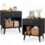 Table de chevet de 22,6 po de hauteur, tables de bout avec tiroir de rangement et tablette pour la chambre à coucher-559801040-559801054