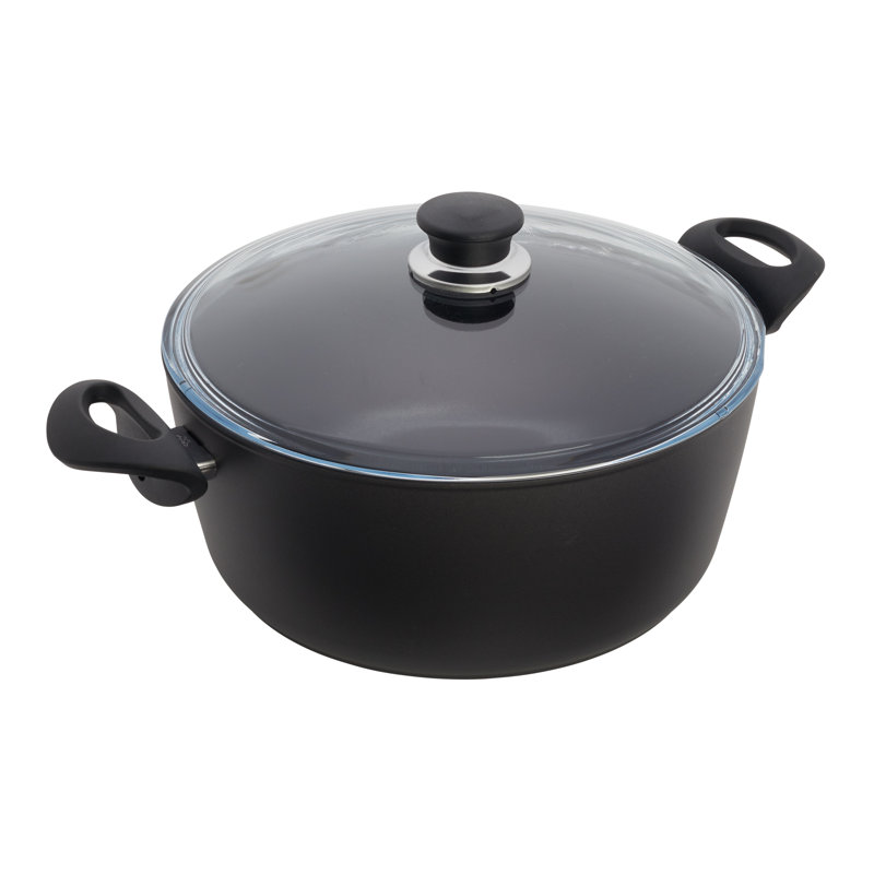 Black Nonstick Aluminum 10-Piece Cookware Set with Glass Lids