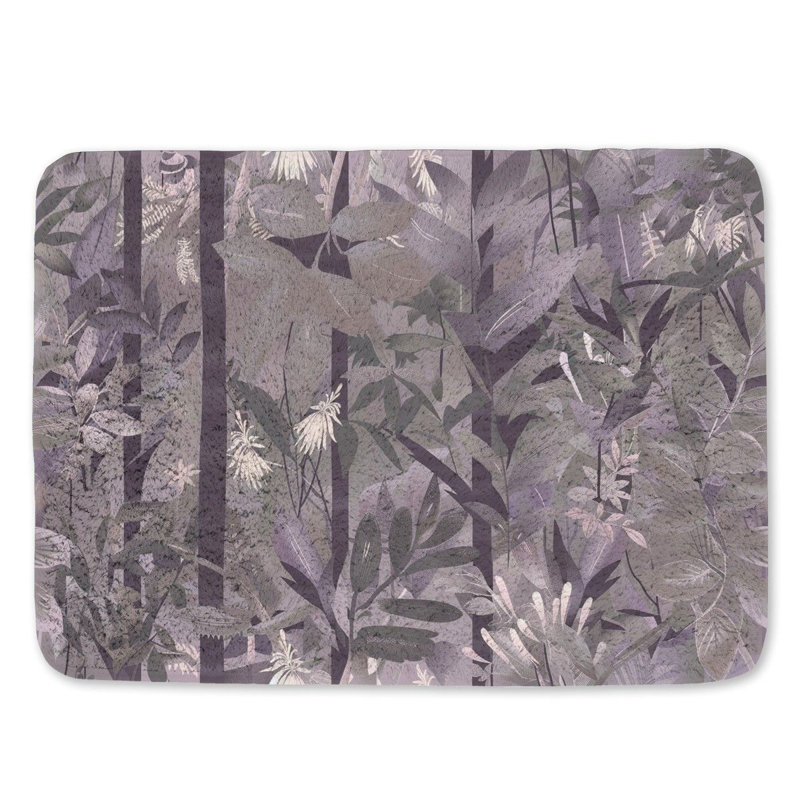 Ilayda Microfiber / Microsuede Non-Slip Bath Mat, 17"W x 24"L