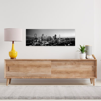 Night Dallas Texas USA by Mark Segal - Wrapped Canvas Panoramic Print