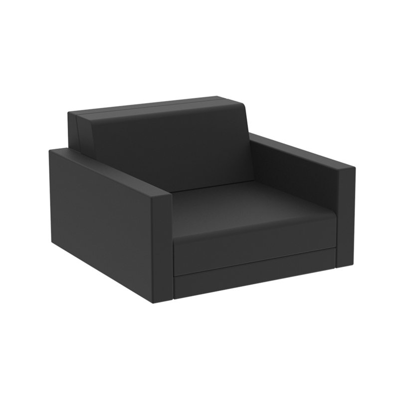 Pixel Patio Chair with Cushions, Black