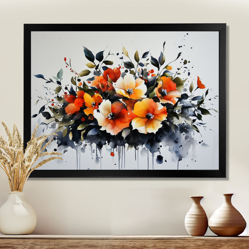 Décoration murale transitionnelle d'automne Hibiscus I - Hibiscus, Reproduction encadrée d'une seule photo sans pass, Noir
