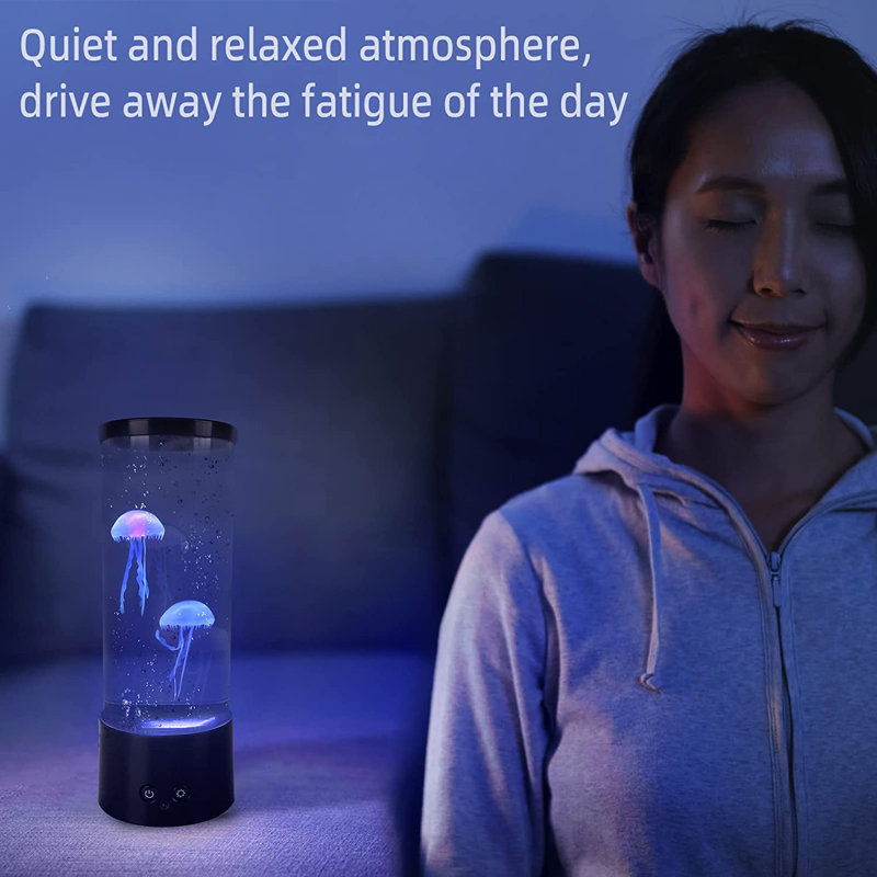 Lampe à méduse Loredana, lampe à méduse à DEL 12 couleurs améliorée avec télécommande