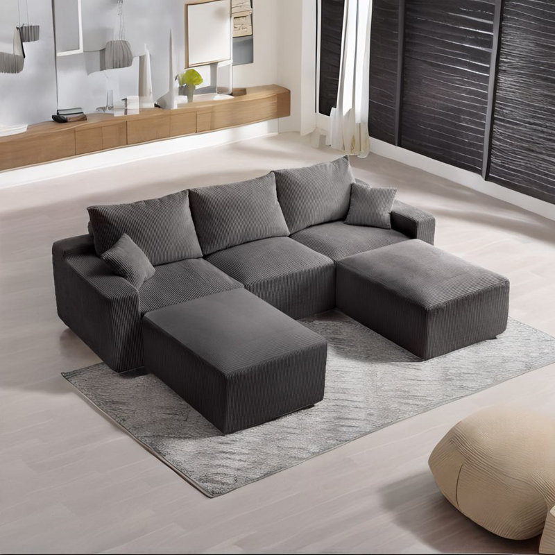 Canapé modulaire en L, Gris