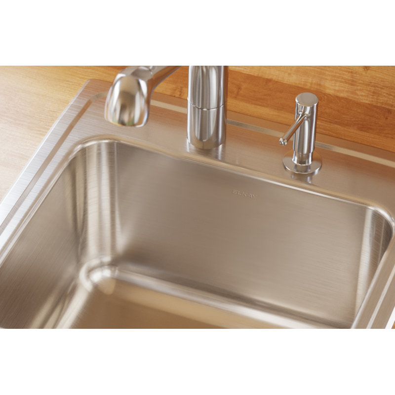 Évier de cuisine encastré avec drain Lustertone L 22 po x l 19,5 po, 2 trous