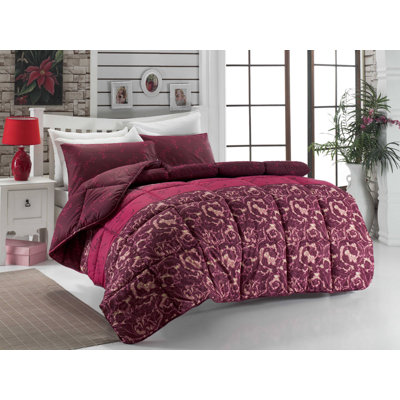 Ensemble de housse de couette en mélange de coton rouge Talea