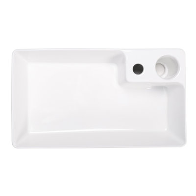 Latitude Run Kruitbosch 58mm L x 33mm W White Ceramic Rectangular Sink with Overflow