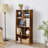 Brown Bookcase Set of 3, 15-Cube Simple Black Bookcase, Small Storage Cabinet with Open Shelves-87732059
